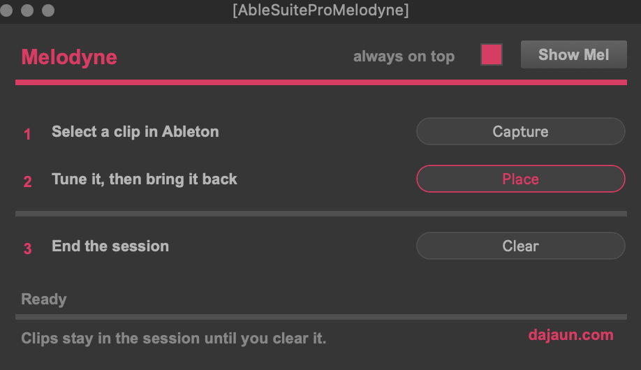 AbleSuite Pro — Melodyne window