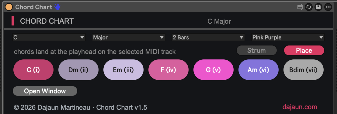 Chord Chart — the Max for Live device